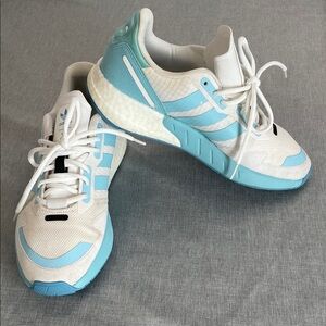 adidas ZX Women’s White & Light Blue Athletic Sneakers Size 8.5 Cross Trainer